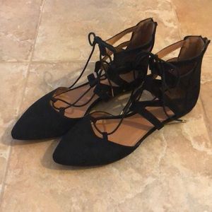 Strappy Black Flats NEVER WORN